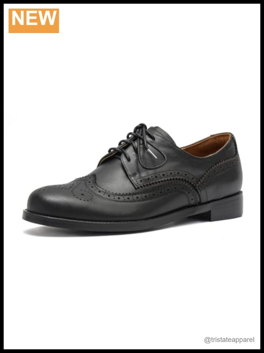 Leather Oxford Dress Shoes Lace-Up Low Heel Slip Resistant Comfort